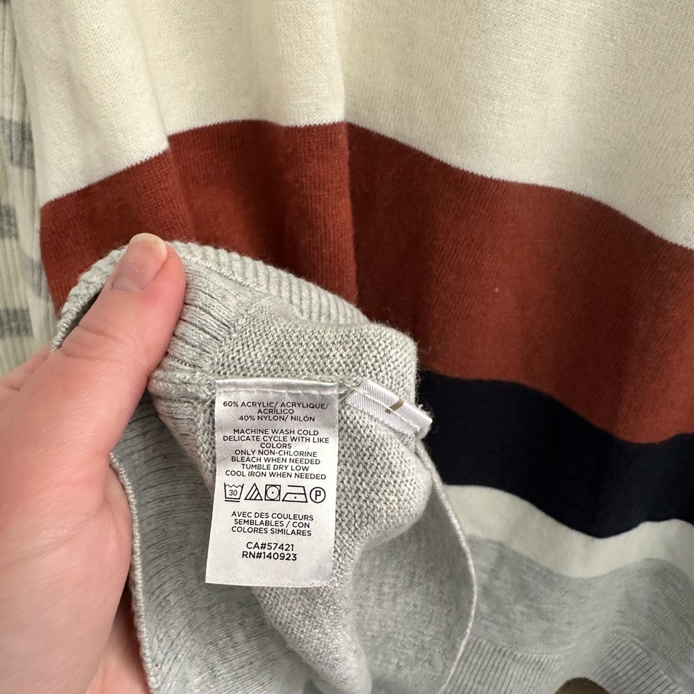 LOFT Tunic Colorblock Striped Sweater - Picture 5 of 8